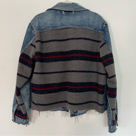 Levi’s Men’s Blanket Back Crop Denim Jacket, Custom Levi’s Button, Size L. 0143. - Picture 5 of 11